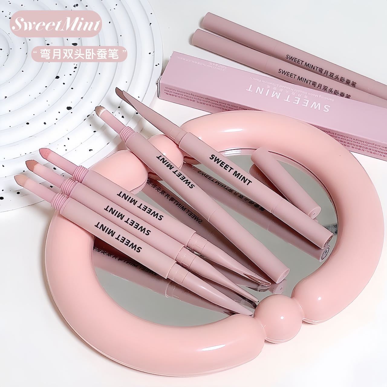 sweet mint Crescent Double-Ended Eyeliner Pen Pearlescent Fine Shimmer Lower Shadow Contour Highlight Brightening1434