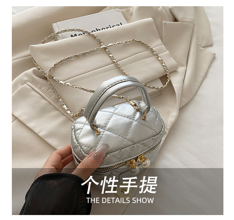 Women's Spring Summer Bag2025New Diamond Chain Bag High-End Fashionable Crossbody Bag Versatile Handheld Small Square Bag