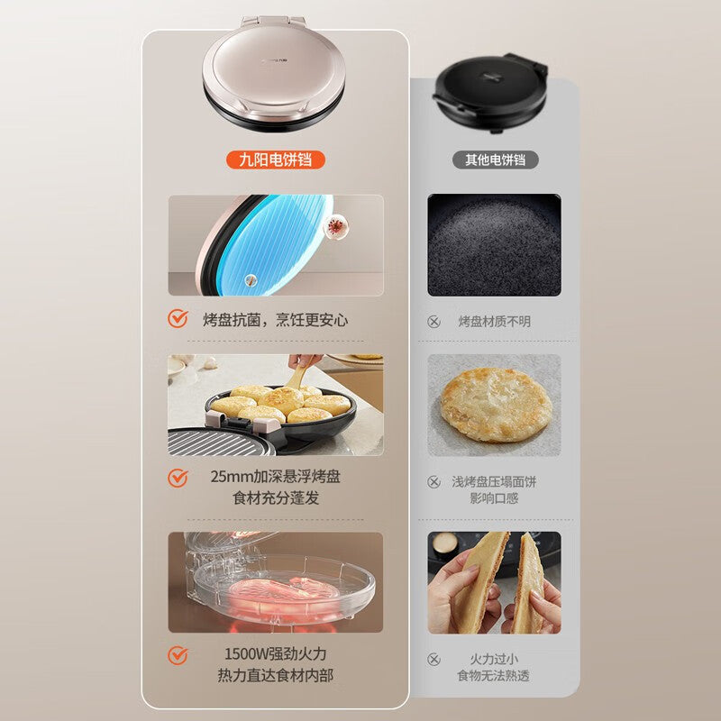 Joyoung Electric Griddle Breakfast Machine Household Deepened Baking Pan Frying Machine Double-Sided Heating Pancake Maker JK30-GK118