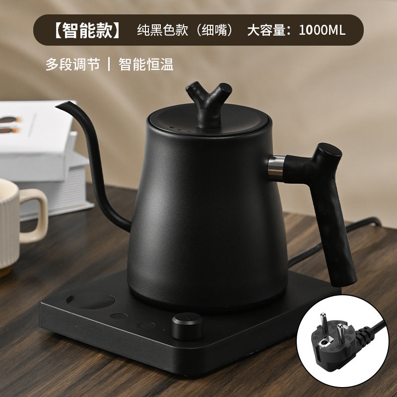 Electric Kettle Cross-Border Knob Temperature Control Narrow Spout Long Spout Pour Over Coffee Pot Stainless Steel Kettle Electric Kettle