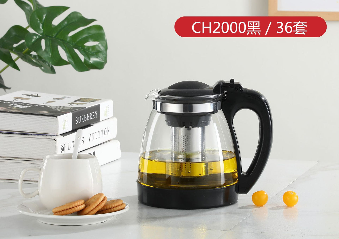 Large Capacity Glass Teapot Kung Fu Tea Brewing Pot Household Kettle Single Pot Heat Resistant Filter Tea Maker Flower Tea Tea Set