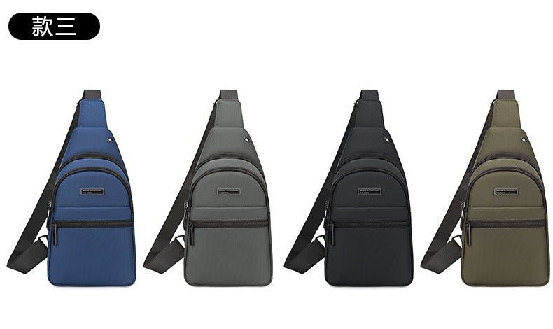 Silk Chest Bag Autumn New Large Capacity Casual Men's Bag Lightweight Simple Water-Resistant Oxford Cloth Crossbody Backpack