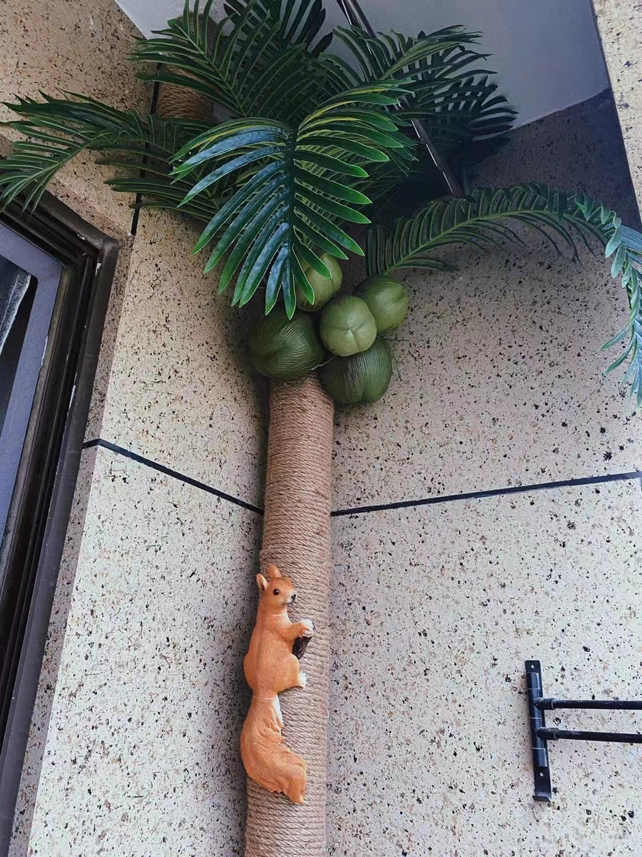 Artificial Coconut Tree Real Green Plant Coconut Fruit Leaves Pipe Decoration Sewer Cover Indoor Beautification Balcony Artificial Landscape