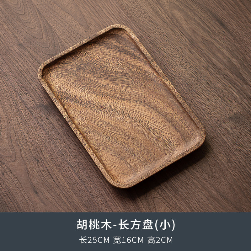 Walnut Tea Tray Minimalist Dry Tea Tray Cup Storage Tray Chinese Style Candy Dessert Fruit Tray Tea Room Tea House Wholesale