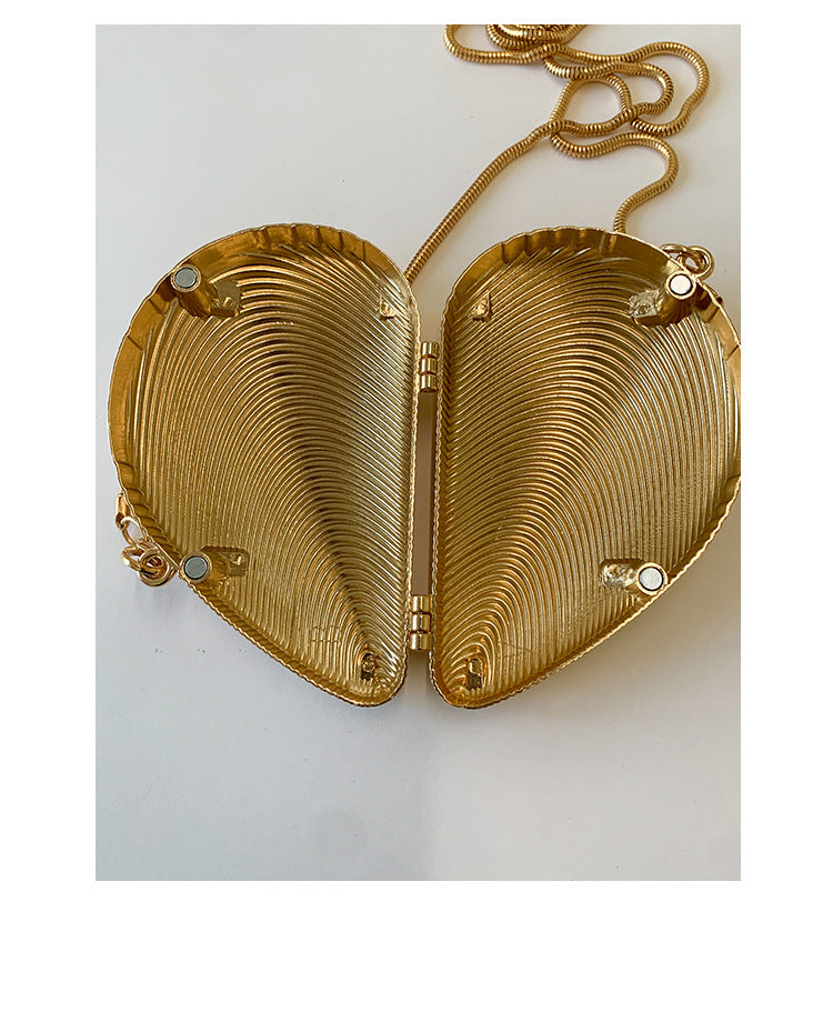 Mini2025Summer New Bag Niche Metal Shell Single Shoulder Chain Crossbody Bag Evening Fashion Small Bag for Women