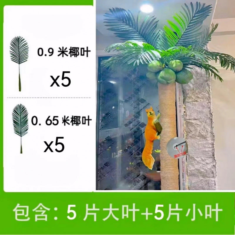Artificial Coconut Tree Real Green Plant Coconut Fruit Leaves Pipe Decoration Sewer Cover Indoor Beautification Balcony Artificial Landscape