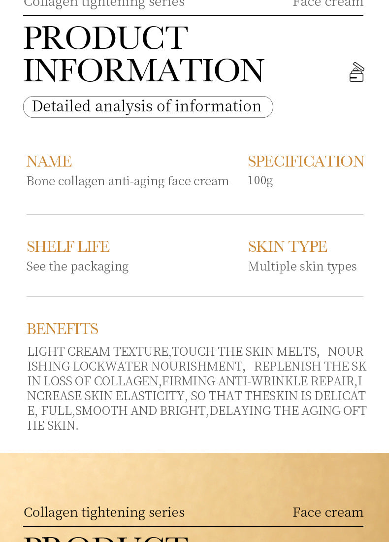 Cross-border Collagen Face Cream100g Hydrating, moisturizing, and rejuvenating skin cream for wholesale export skincare products