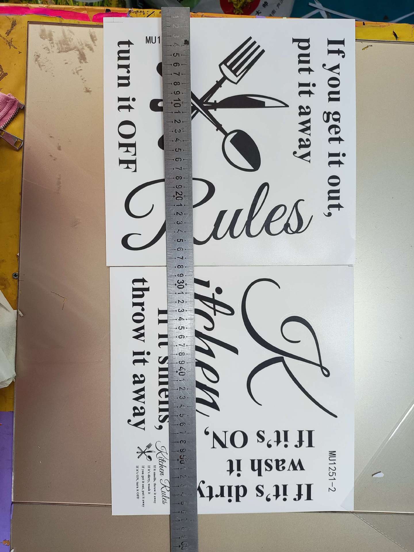 kitchen rules Kitchen Rules Personalized Wall Stickers Removable Kitchen Proverbs Wall Decals PH2358