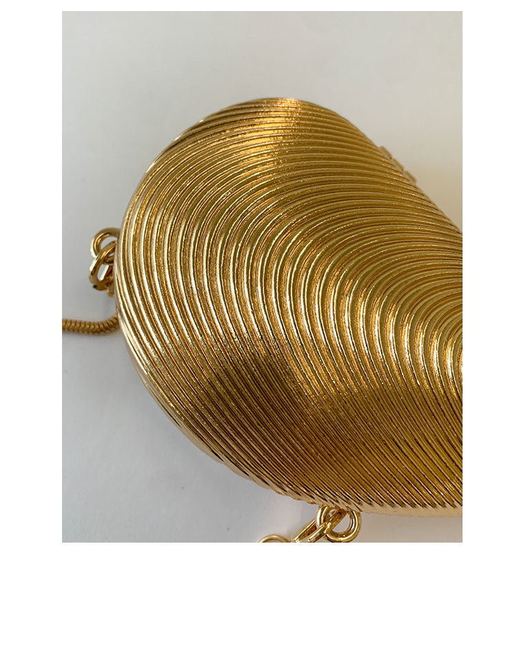 Mini2025Summer New Bag Niche Metal Shell Single Shoulder Chain Crossbody Bag Evening Fashion Small Bag for Women