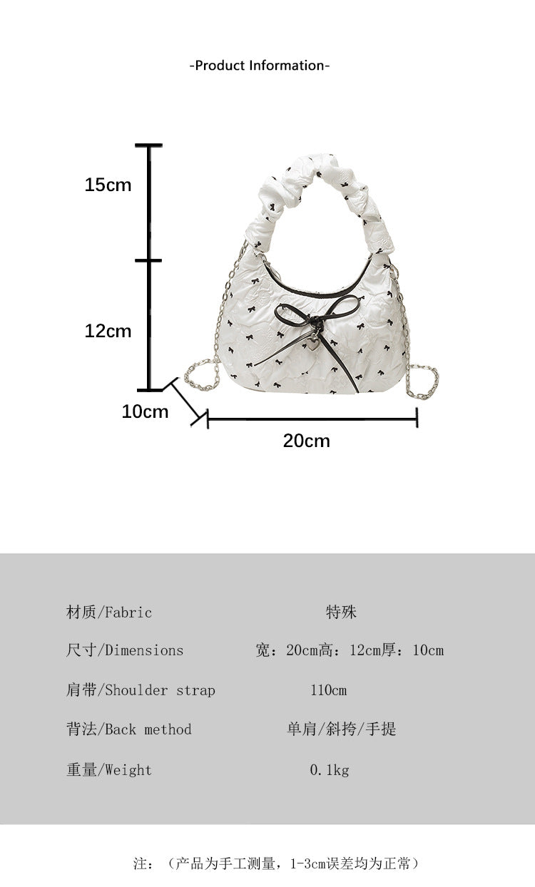Korean Style Fashion Handbag for Women2025New Bow Crossbody Bag Versatile Parent-Child Cute Children's Bag