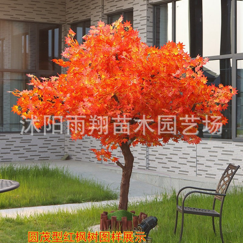 Artificial Red Maple Tree Maple Leaf Tree Indoor and Outdoor Decoration Maple Leaf Fake Tree Square Exhibition Hall Park Hotel Scene Layout Tree