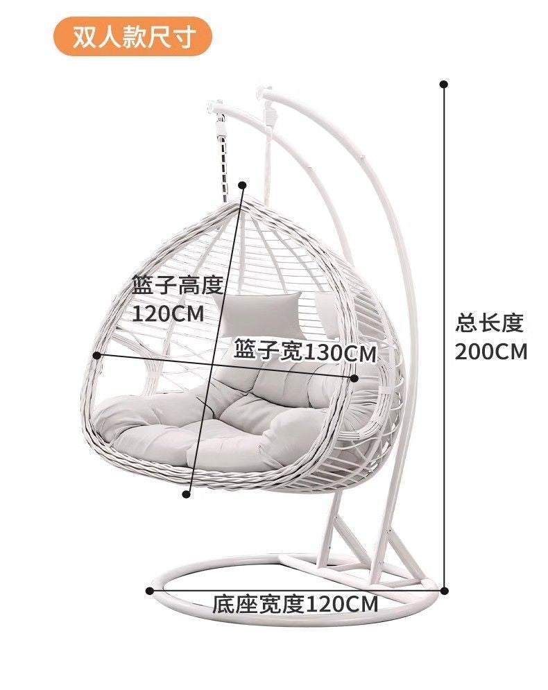 Outdoor Hanging Basket Chair Swing Courtyard Double Hanging Chair Home Balcony Indoor Internet Celebrity Bird's Nest Hammock Rattan Chair Rocking Chair