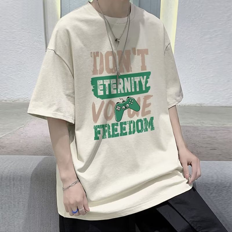 Summer New Short Sleeve Loose t T-shirt Men Fashion Brands Casual Half Sleeve Trendy T-shirt Bottoming Shirt Half Sleeve Shirt