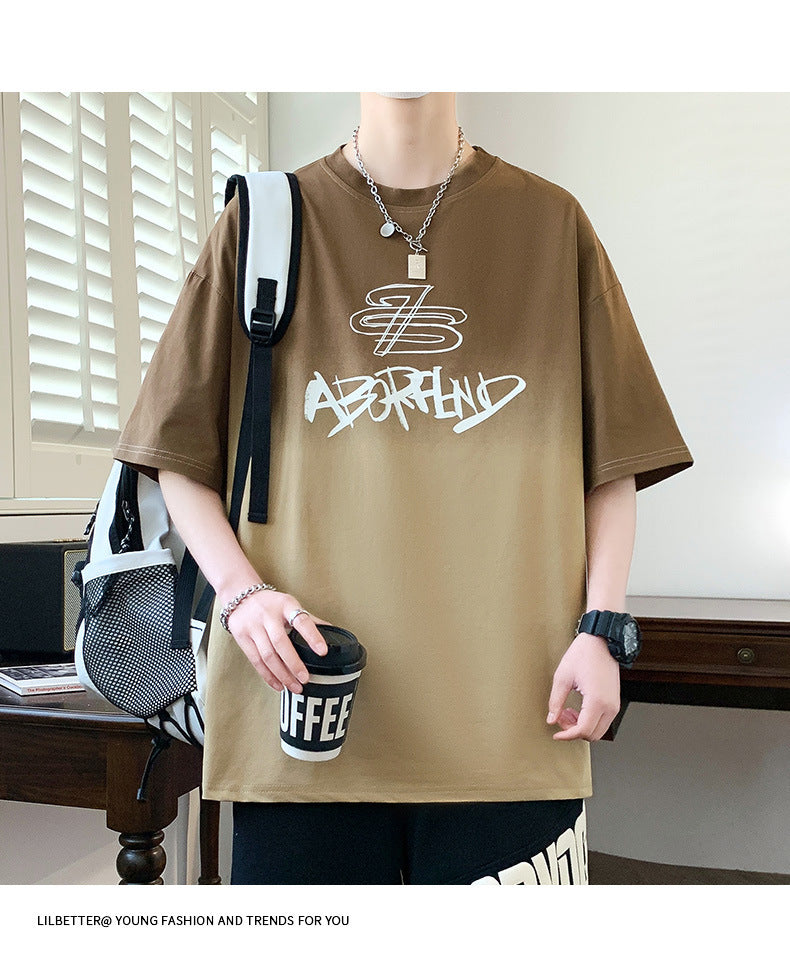 Youth Summer Ice Silk Short Sleeve t T-shirt for boys in summer2025New style junior high and high school student short-sleeve tops