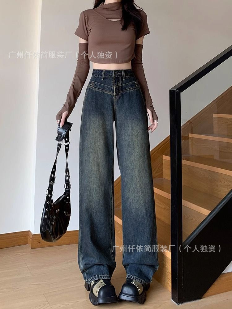 Xintang Jeans2025New Style Flared Versatile Petite High Waist Slim Fit Straight Leg Jeans Wholesale