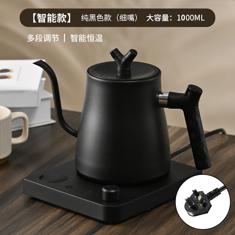 Electric Kettle Cross-Border Knob Temperature Control Narrow Spout Long Spout Pour Over Coffee Pot Stainless Steel Kettle Electric Kettle