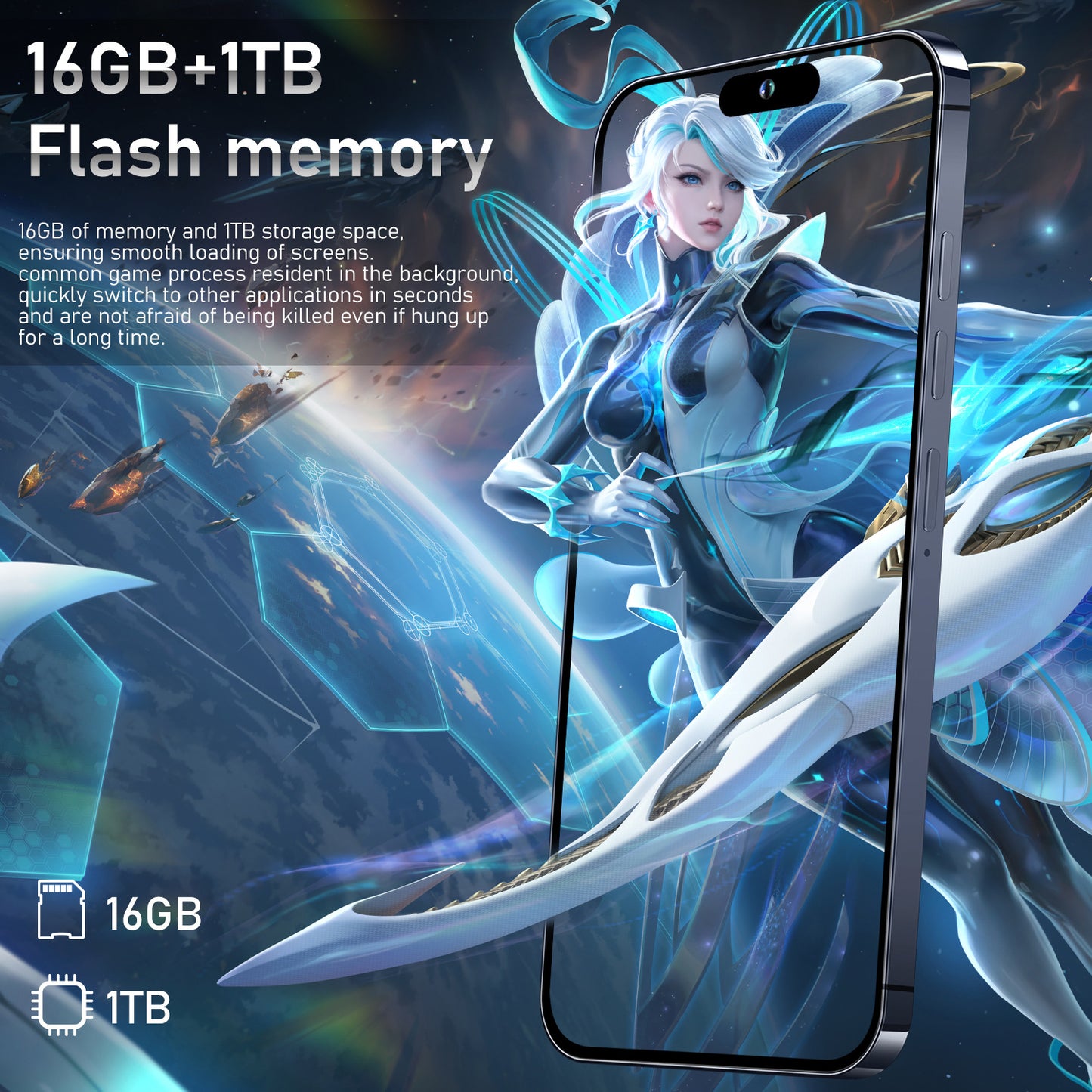 Hot Sale I16 Pro Max Cross-border Mobile Phones16+1T Truly Smart Island7.3Inch Android8.1Meikeduo OZON Batch