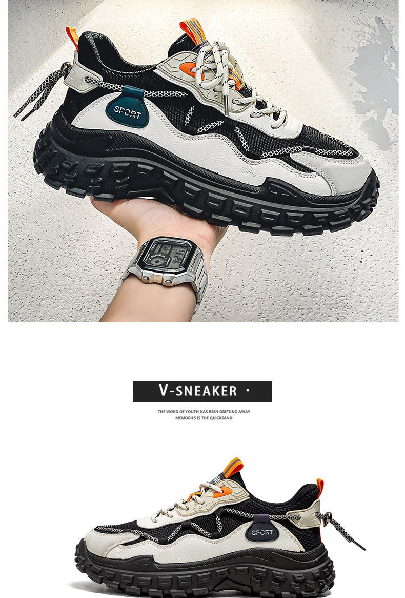 Hot-Selling Men's Shoes Spring Summer Breathable Mesh Shoes Versatile Men's Sports Sneakers Casual Running Thick-Soled Tire Dad Shoes