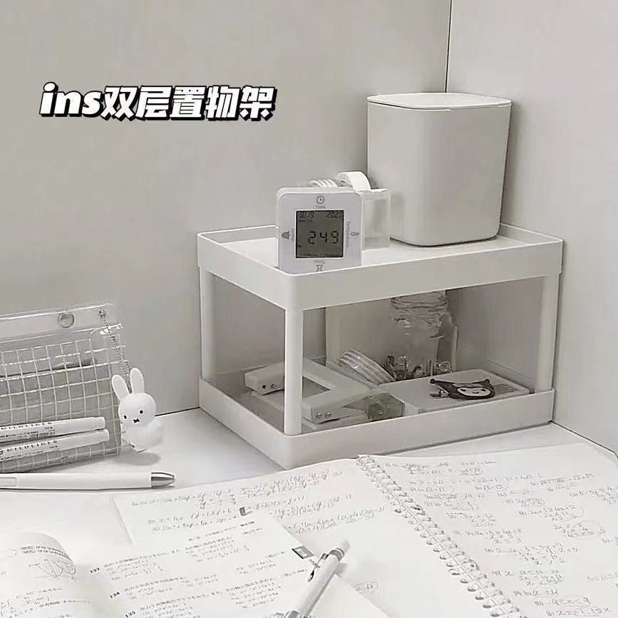 ins Desktop Double-Layer Storage Rack Simple High-Value Two-Layer Desktop Multi-Functional Student Storage Organizer Rack