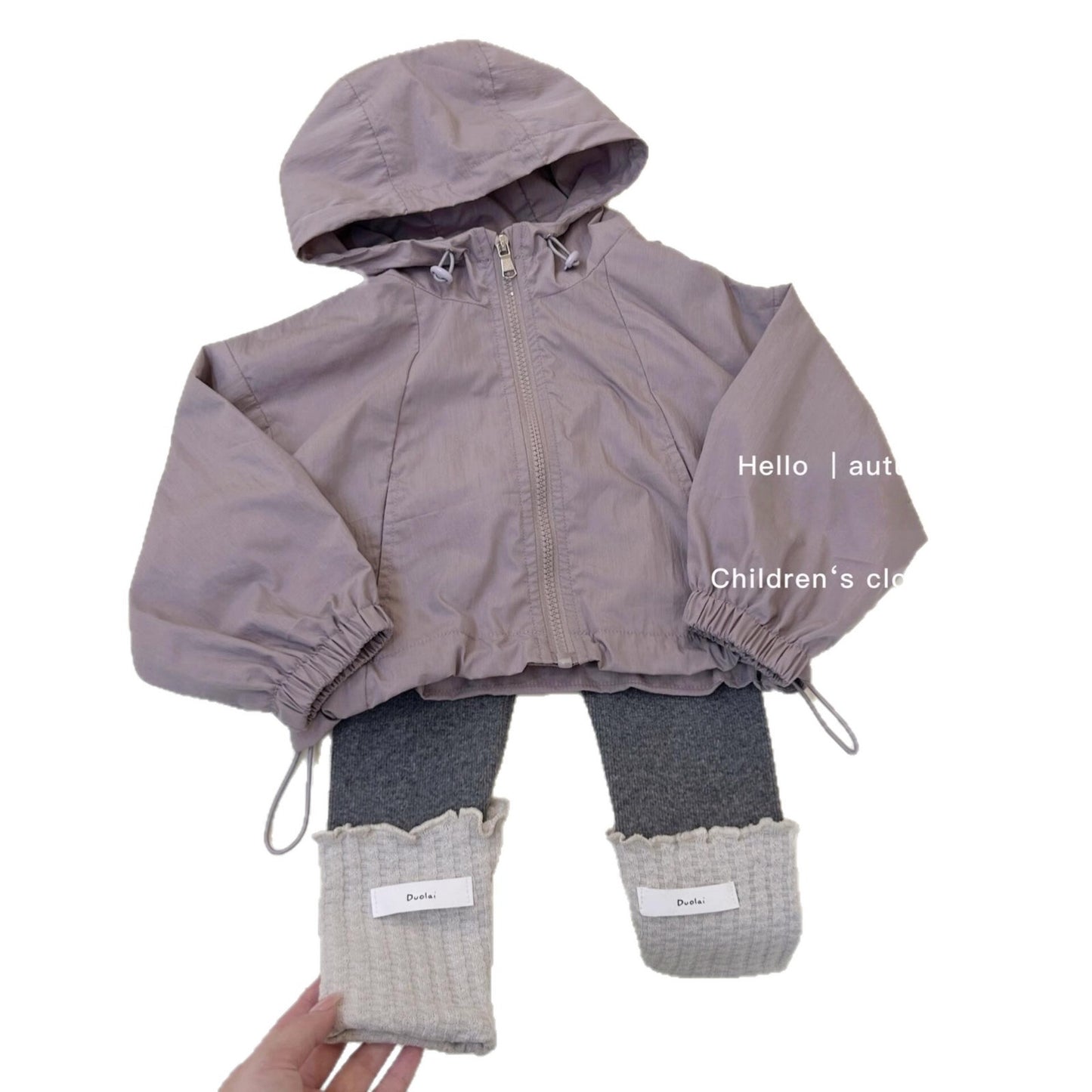 Sweet Little Girl's Windbreaker Jacket Autumn New Fashionable Children's Spring and Autumn Style Little Girl's Sports Hooded Top