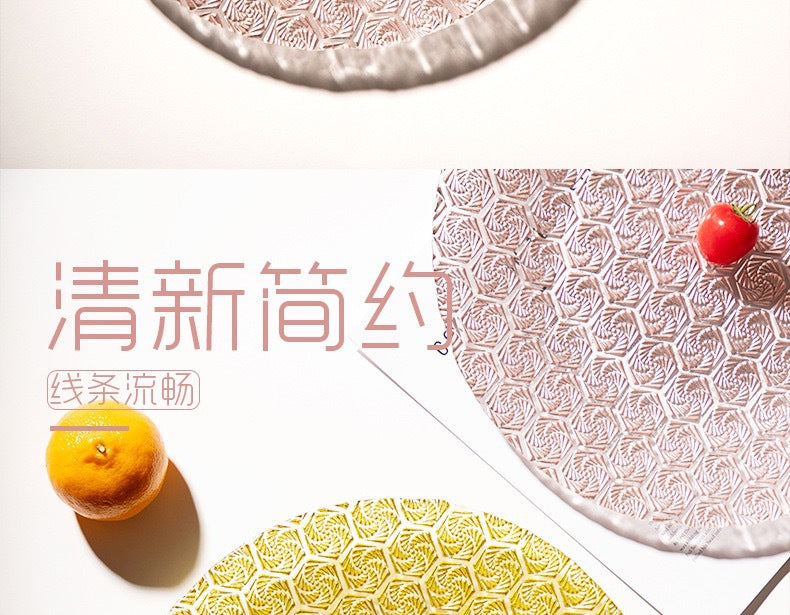 Western-style Glass Dinner Plate charger plate Wedding Banquet Decoration Plate High-Value Fruit Plate13inch pad plate