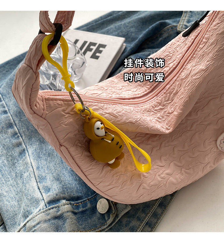 Cute and Versatile Niche Canvas Small Bag for Women2023New Women's Bag Korean Version Crossbody Bag Fashion Single Shoulder Dumpling Bag