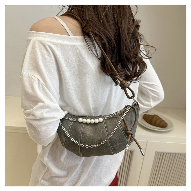 French Niche Ox Horn Bag for Women Shoulder Bag2025New Fashion Dumpling Bag Versatile Simple Crossbody Bag Export