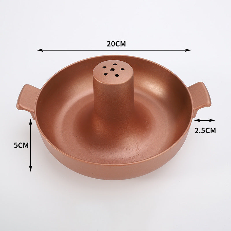 Old Beijing Shabu-Shabu Thickened Charcoal Elephant Trunk Hot Pot Solid Wine Utensils Clear Soup Hot Pot Classic Traditional Style Cooking Hot Pot