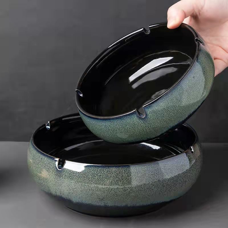 Large Ashtray Creative Personality Ceramic Ashtray Home Retro Chinese Style Living Room Light Luxury Office Trendy Ashtray