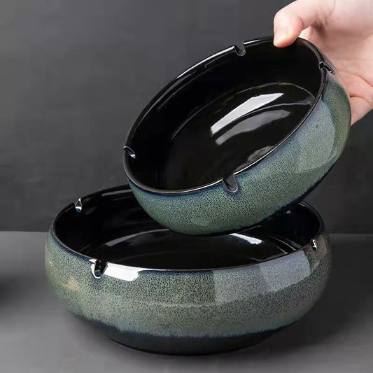 Large Ashtray Creative Personality Ceramic Ashtray Home Retro Chinese Style Living Room Light Luxury Office Trendy Ashtray