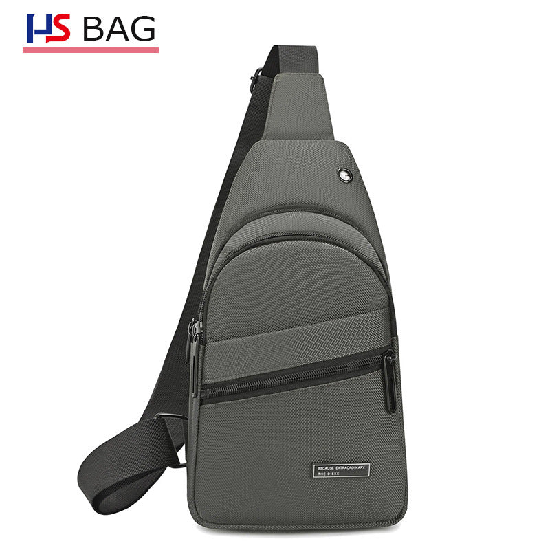 Silk Chest Bag Autumn New Large Capacity Casual Men's Bag Lightweight Simple Water-Resistant Oxford Cloth Crossbody Backpack