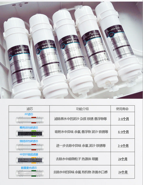 Kitchen Water Purifier Household Five-Stage Ultrafiltration Machine No Wastewater No Electricity Direct Drinking Machine Factory Direct Sales Promotion Gift Wholesale