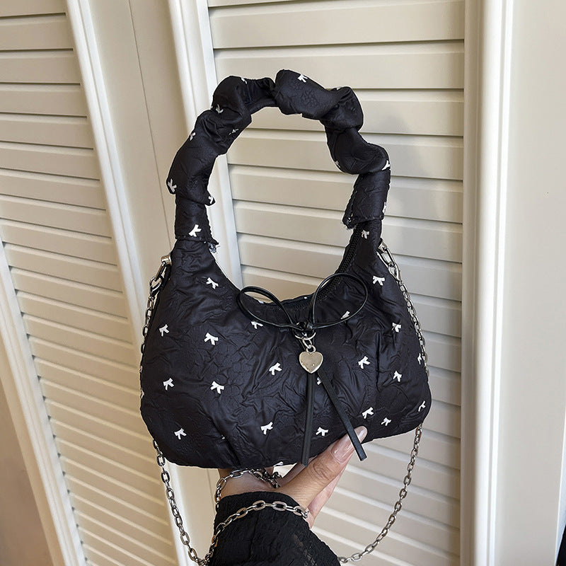 Korean Style Fashion Handbag for Women2025New Bow Crossbody Bag Versatile Parent-Child Cute Children's Bag