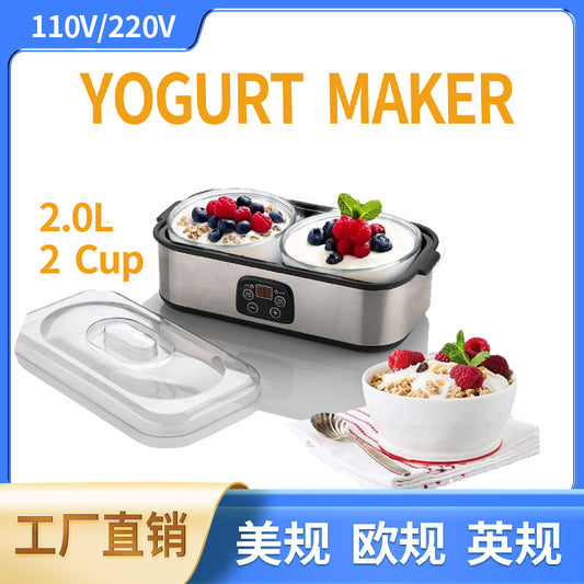 Two Cup Yogurt Maker2L Jam Ice Cream Machine Pudding Breakfast Machine Homemade Yogurt Fermentation Machine YOGURT MAKER