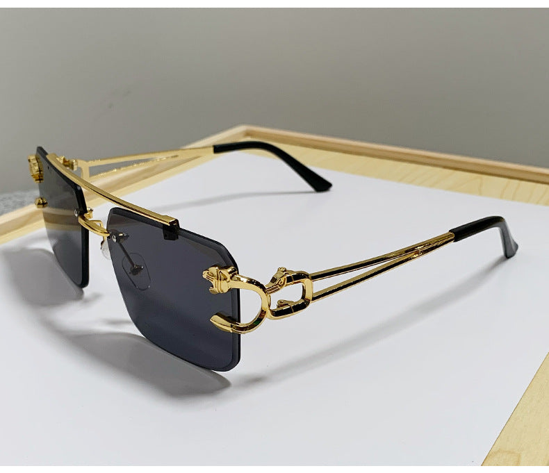 European and American Cross-Border Hot-Selling Double-Beam Edge-Cut Sunglasses for Men Wholesale Trendy Personality Sunglasses for Women sunglasses