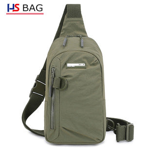 Silk Chest Bag Autumn New Large Capacity Casual Men's Bag Lightweight Simple Water-Resistant Oxford Cloth Crossbody Backpack