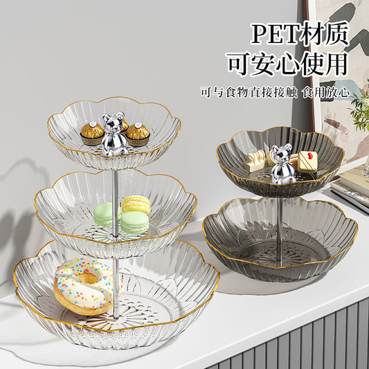 Multi-layer Fruit Plate High-end Luxury Style Home Living Room Snacks Nuts Candy Dried Fruits Fruit Plate Tea Pastry Dessert Plate