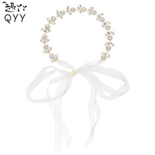 European and American Bride Accessories Wedding Dress Hairband Handmade Pearl Mesh Hair Press Headpiece Exotic Style Accessories Headband