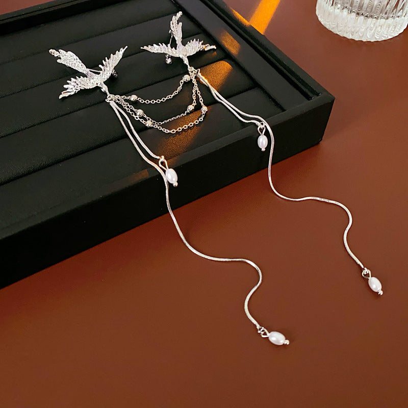 New Chinese Style Phoenix Pearl Tassel Brooch Chinese Style New Fashion Brooch Niche Versatile Exquisite Pin Accessory