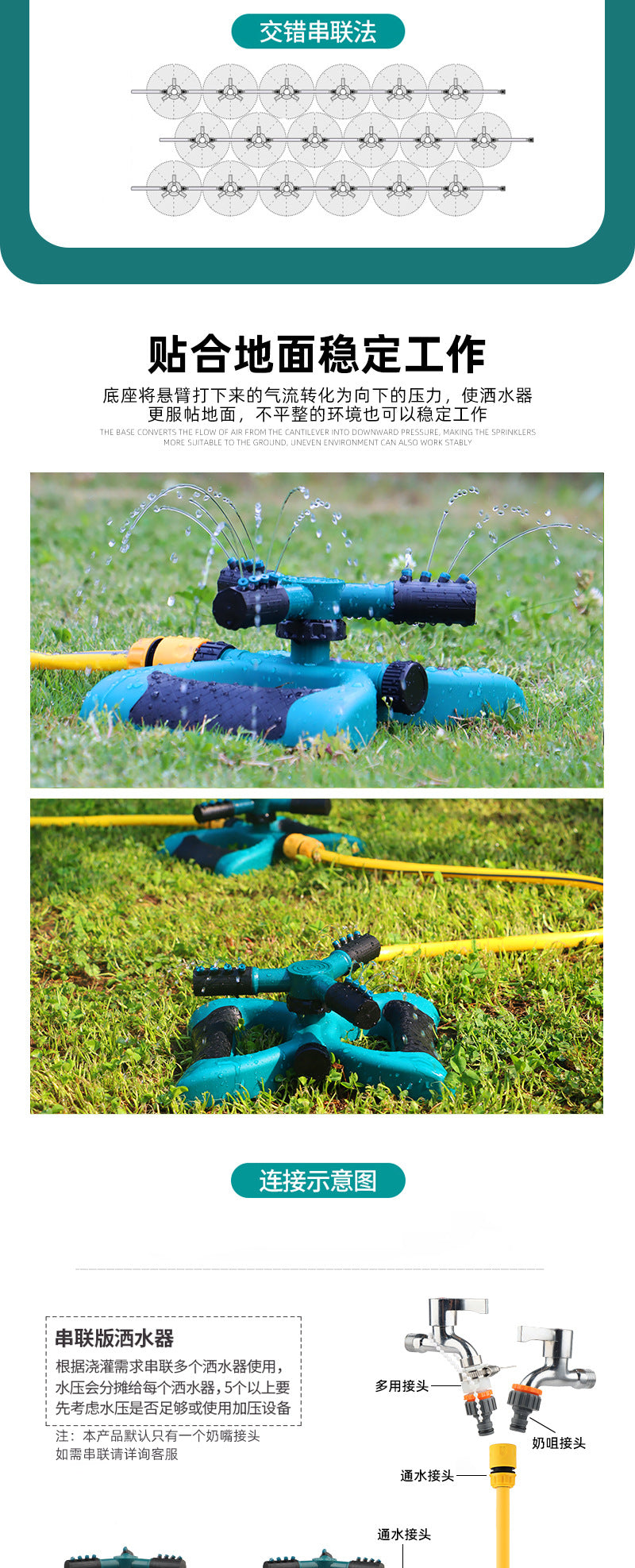 Landscaping Watering Sprinkler360Rotating Sprinkler Irrigation Flower Watering Tool Agricultural Spray Water Sprinkler Gardening