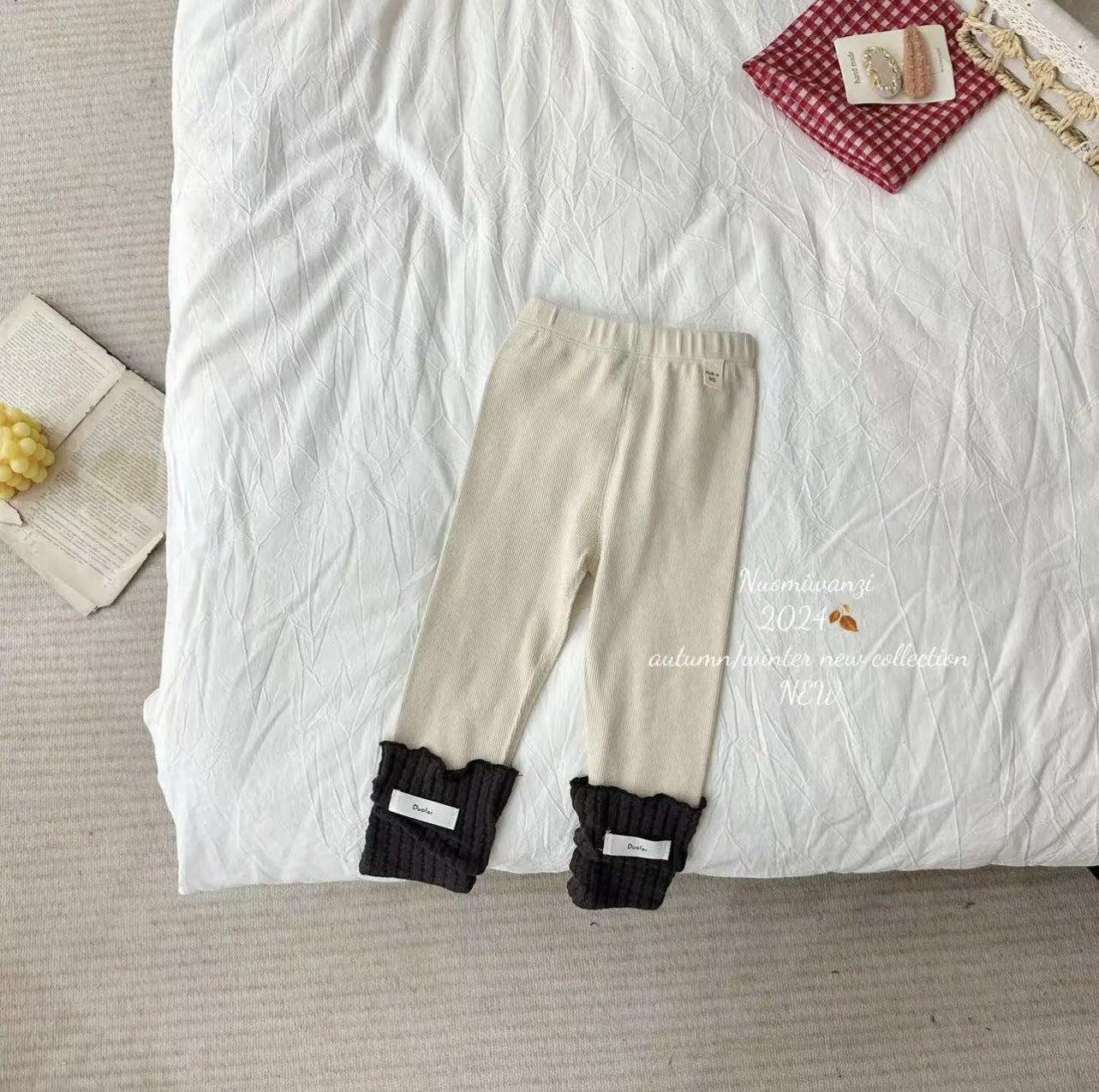 Sweet Little Chef2025Autumn New Children's Korean Style Versatile Stylish Patchwork Base Casual Pants Girls' Trendy Pants