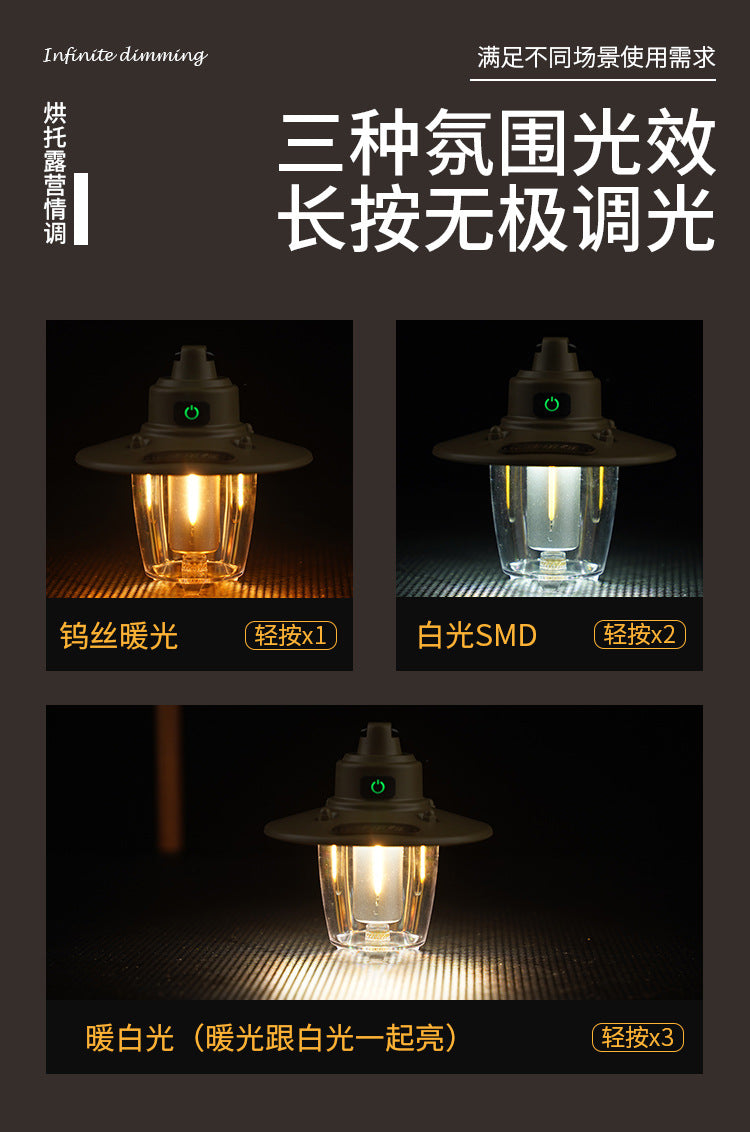 New Retro Camping Lantern Handheld Lantern Outdoor Camping Retro Lantern Lighting Lantern Rechargeable Tent Lantern Camp Lantern Wholesale
