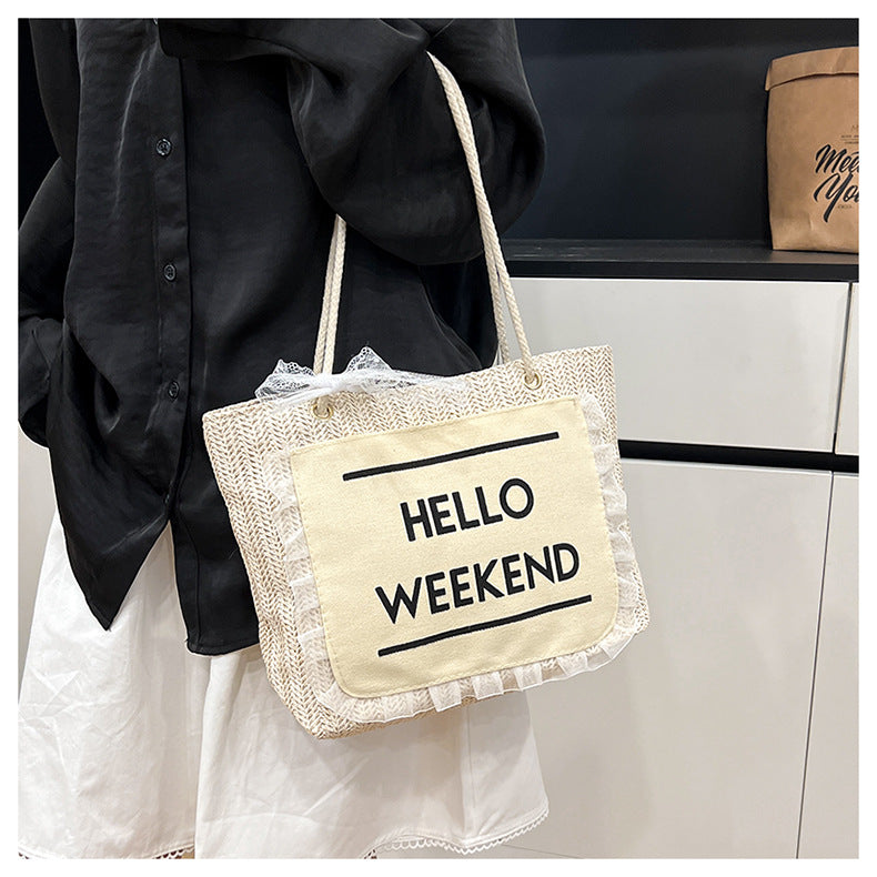 2025Large Capacity Elegant Korean Style Bag for Women Linen Canvas Bag Fashionable Eco-friendly Shopping Bag Single Shoulder Casual Handbag
