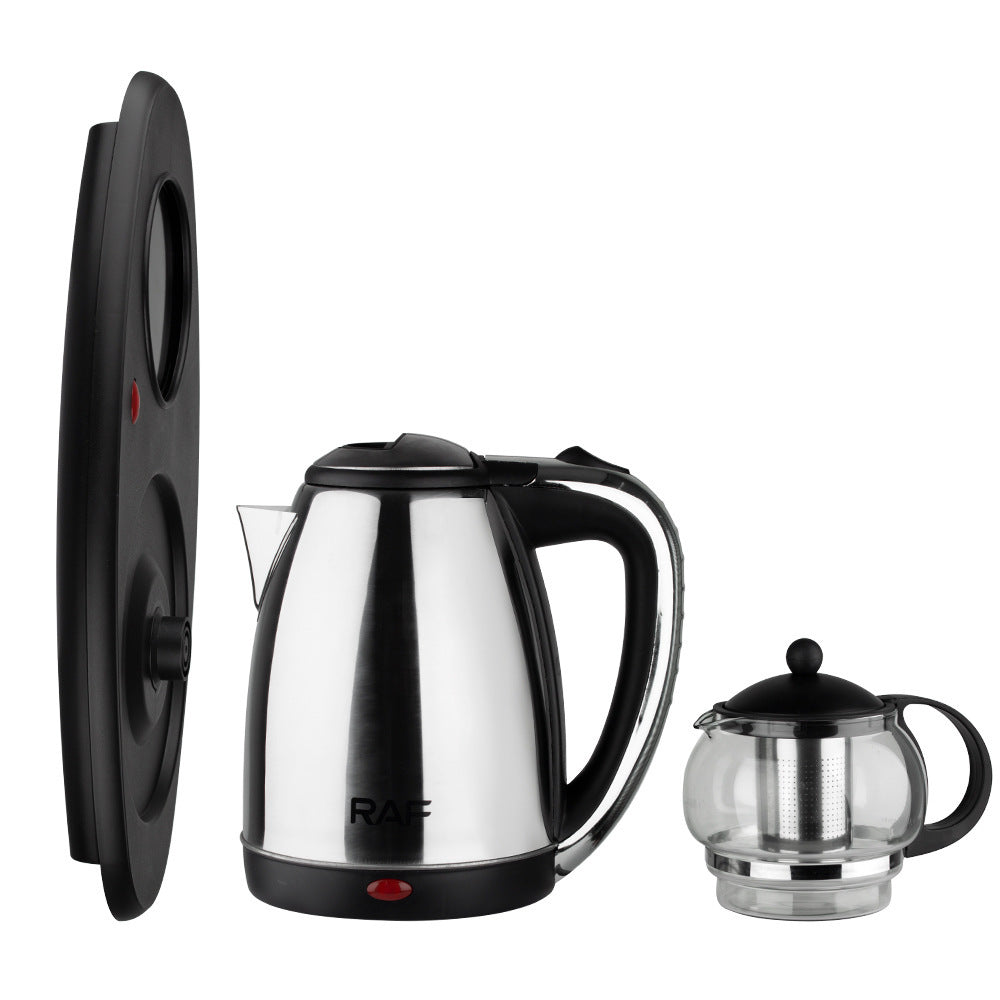 European Standard Cross-Border Tea Set Electric Kettle Stainless Steel Insulated Electric Kettle Tea Set Tray