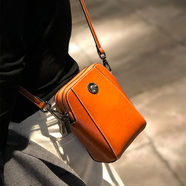 Cross-border Tote Bag for Women2024Summer new soft leather large capacity niche high-end genuine leather single shoulder crossbody bag