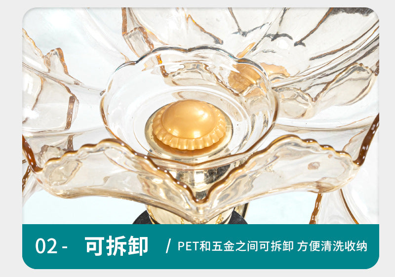 Fruit Plate Household Multi-layer Rotating Fruit Plate Living Room Fruit Plate European-style Light Luxury Crystal Plate Anti-Fall