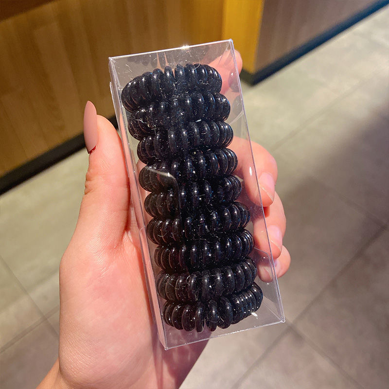 TikTok Hot Trend Korean Version ins Internet Celebrity Boxed Gradient Telephone Wire Hair Tie Fresh Style Elastic Band One Piece Dropshipping