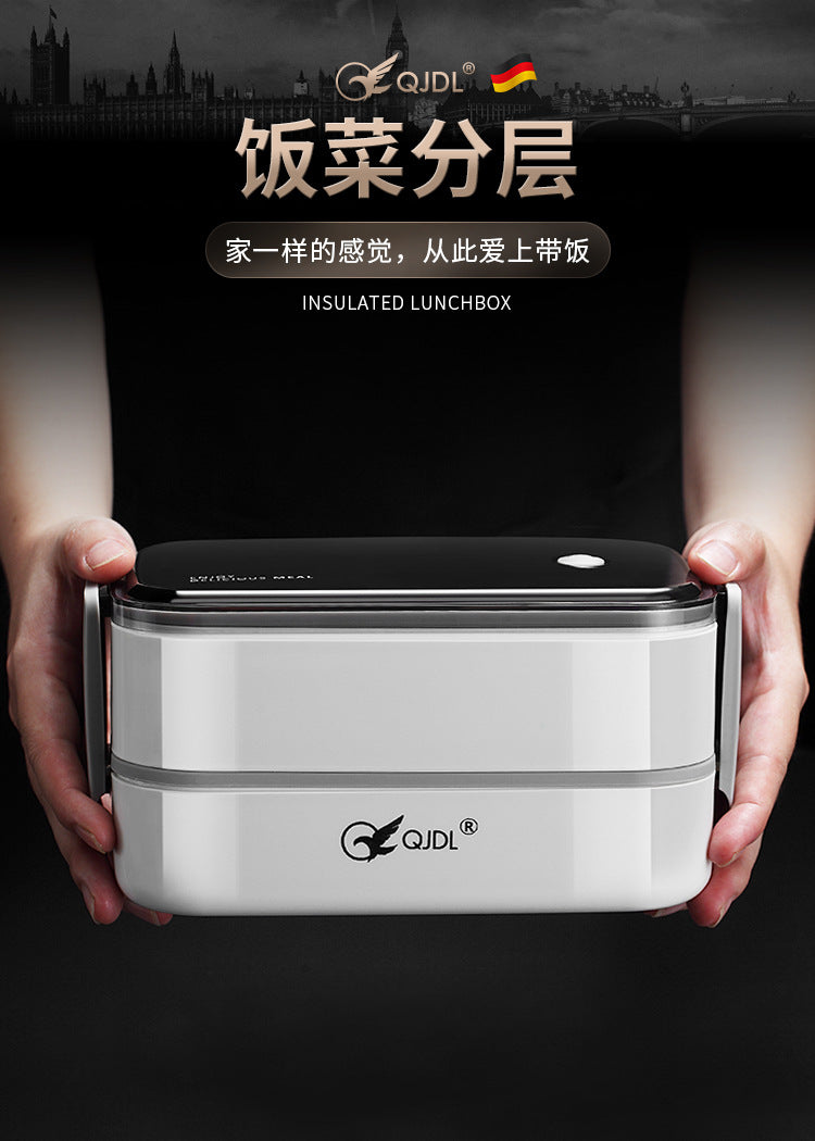 304Stainless Steel Sealed Insulated Lunch Box for Students and Office Workers, Microwave Safe, Double-Layer Lunch Container