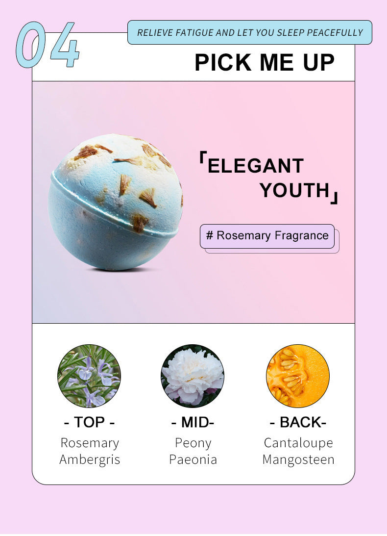 ZHENXIU Dried Flower Explosive Bath Salt Ball Gentle Moisturizing Exfoliating Long-lasting Fragrance Bath Ball Cross-border Trade