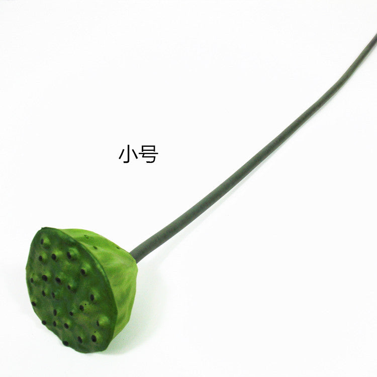 PU Lotus Leaf with Stem Artificial Lotus Leaf Lotus Bud Lotus Pod Chinese Countryside Style Buddhist Hall Decorative Flower Directly from Manufacturer